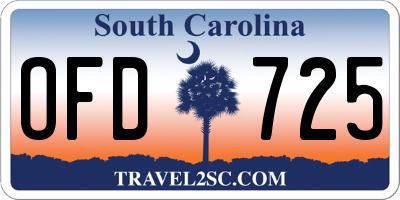 SC license plate OFD725
