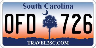 SC license plate OFD726