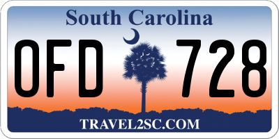SC license plate OFD728