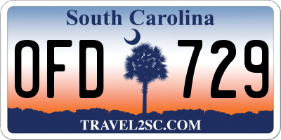SC license plate OFD729