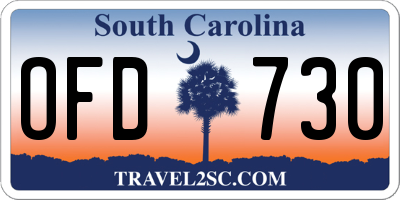 SC license plate OFD730