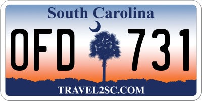 SC license plate OFD731