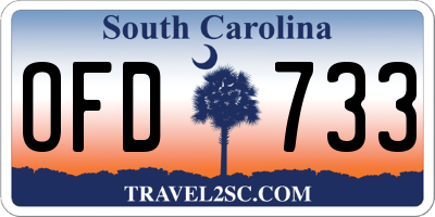 SC license plate OFD733