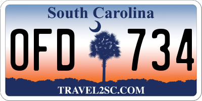 SC license plate OFD734