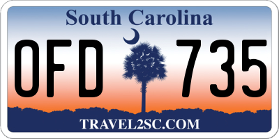 SC license plate OFD735