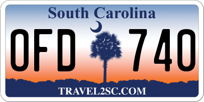 SC license plate OFD740