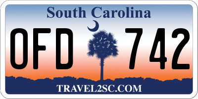SC license plate OFD742