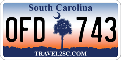 SC license plate OFD743