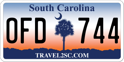 SC license plate OFD744