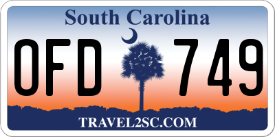 SC license plate OFD749