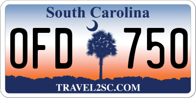 SC license plate OFD750