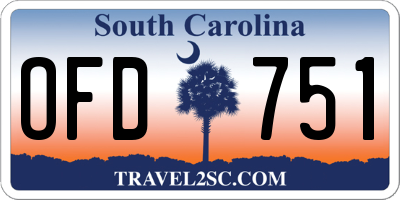 SC license plate OFD751