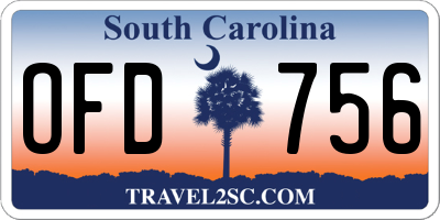 SC license plate OFD756