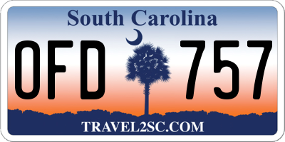 SC license plate OFD757