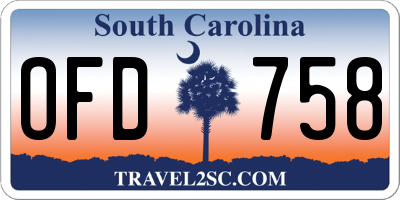 SC license plate OFD758