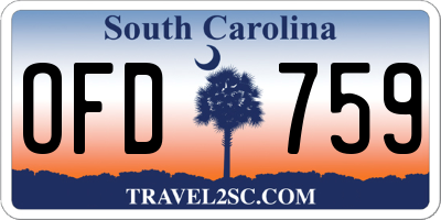 SC license plate OFD759