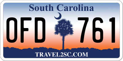 SC license plate OFD761