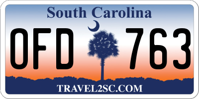 SC license plate OFD763