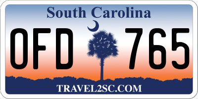 SC license plate OFD765