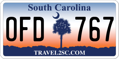 SC license plate OFD767