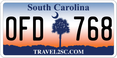 SC license plate OFD768
