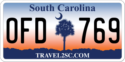 SC license plate OFD769