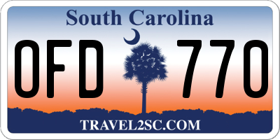 SC license plate OFD770
