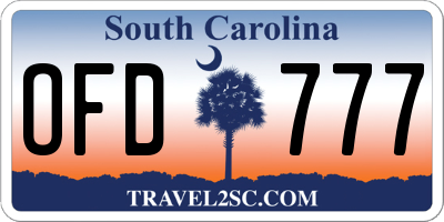 SC license plate OFD777