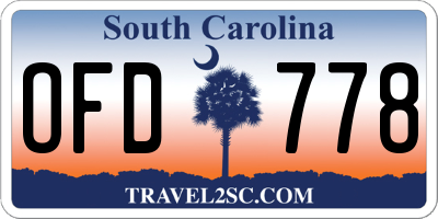 SC license plate OFD778