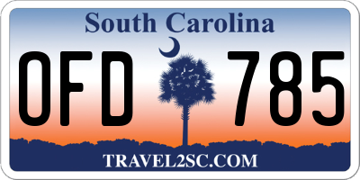 SC license plate OFD785
