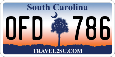SC license plate OFD786