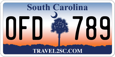 SC license plate OFD789