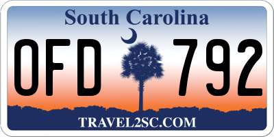 SC license plate OFD792