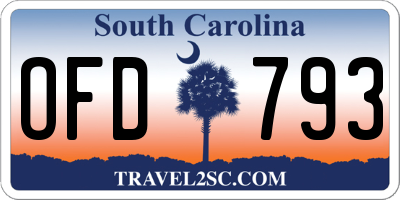 SC license plate OFD793