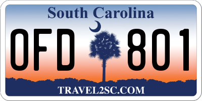 SC license plate OFD801