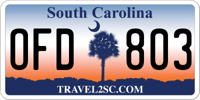 SC license plate OFD803