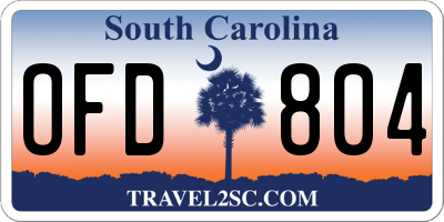 SC license plate OFD804