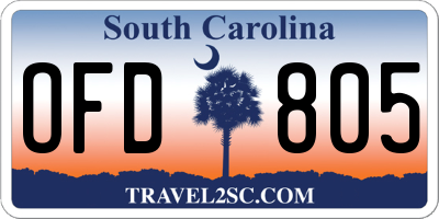SC license plate OFD805