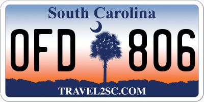 SC license plate OFD806