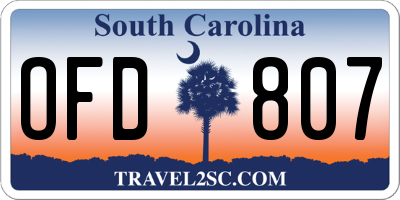 SC license plate OFD807