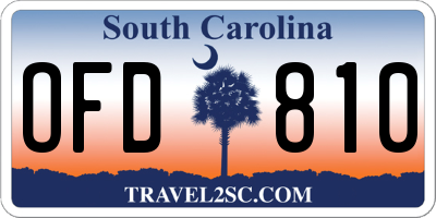 SC license plate OFD810