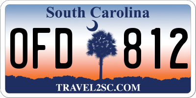 SC license plate OFD812