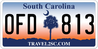 SC license plate OFD813