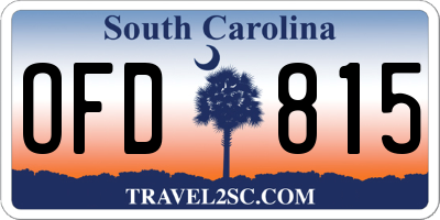 SC license plate OFD815