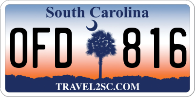 SC license plate OFD816