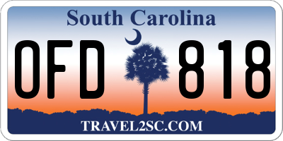 SC license plate OFD818