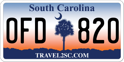 SC license plate OFD820