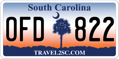 SC license plate OFD822