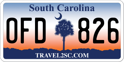 SC license plate OFD826