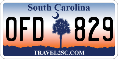 SC license plate OFD829